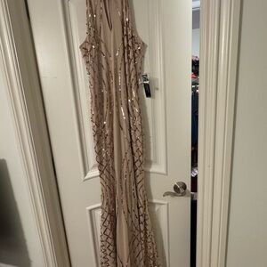 VENUS Beige Sequin Gown size 8 with tags